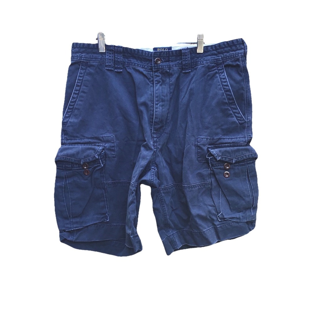 Polo Ralph Lauren Men's Size 35 Navy Blue Cargo Shorts Military Utility 10"